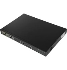 DAHUA DH-LR2218-16ET-240 18-портовый управляемый коммутатор с ePoE, уровень L2, 16xRJ45 100Mb PoE; 2хКомбо SFP/RJ45 1Gb uplink, суммарно 240Вт, коммутация 8.8 Гбит/с, MAC-таблица 4К