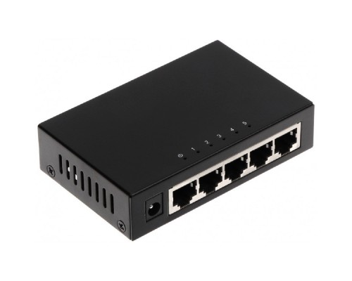 [Коммутаторы] DAHUA DH-PFS3005-5GT 5-портовый гигабитный неуправляемый коммутатор, 5xRJ45 1Gb, коммутация 10 Гбит/с, MAC-таблица 2К, металл