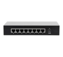 DAHUA DH-PFS3008-8GT 8-портовый гигабитный неуправляемый коммутатор, 8xRJ45 1Gb, коммутация 16 Гбит/с, MAC-таблица 2К, металл