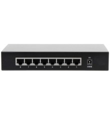 DAHUA DH-PFS3008-8GT 8-портовый гигабитный неуправляемый коммутатор, 8xRJ45 1Gb, коммутация 16 Гбит/с, MAC-таблица 2К, металл
