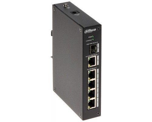 [Коммутаторы] DAHUA DH-PFS3106-4T 4-портовый неуправляемый коммутатор, промышленное исполнение, 4xRJ45 100Mb, 1xRJ45 1Gb, 1xSFP 1Gb, коммутация 8.6 Гбит/с, MAC-таблица 8К