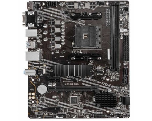 [Материнская плата] MSI A520M PRO {Soc-AM4 AMD A520 2xDDR4 mATX AC`97 8ch(7.1) GbLAN RAID+VGA+HDMI+DP}
