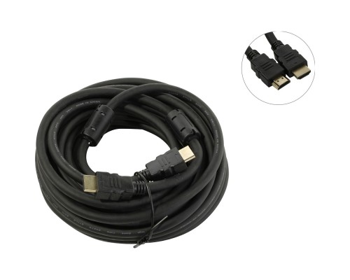 [кабели] Exegate EX287726RUS Кабель HDMI ExeGate EX-CC-HDMI2-10.0F (19M/19M, v2.0, 10м, 4K UHD, Ethernet, ферритовые кольца, позолоченные контакты)