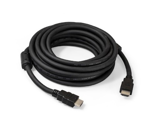[кабели] Exegate EX287725RUS Кабель HDMI ExeGate EX-CC-HDMI2-5.0F (19M/19M, v2.0, 5м, 4K UHD, Ethernet, ферритовые кольца, позолоченные контакты)