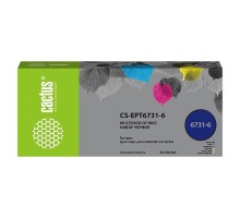 Чернила Cactus CS-EPT6731-6 черный/голубой/пурпурный/желтый/светло-голубой/светло-пурпурный набор 6x100 мл для Epson L800/L810/L850/L1800