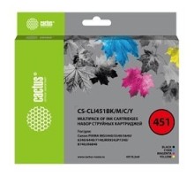 Картридж струйный Cactus CS-CLI451BK/M/C/Y черный/голубой/желтый/пурпурный набор (40.8мл) для Canon MG6340/5440/IP7240