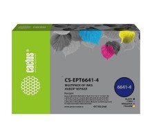 Чернила Cactus CS-EPT6641-4 голубой/пурпурный/желтый/черный набор 4x100 мл для Epson L100/L110/L120/L132/L200/L210/L222/L300/L312/L350/L355/L362/L366/L456/L550/L555/L566/L1300