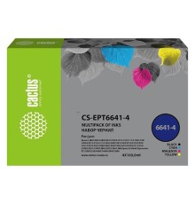 Чернила Cactus CS-EPT6641-4 голубой/пурпурный/желтый/черный набор 4x100 мл для Epson L100/L110/L120/L132/L200/L210/L222/L300/L312/L350/L355/L362/L366/L456/L550/L555/L566/L1300