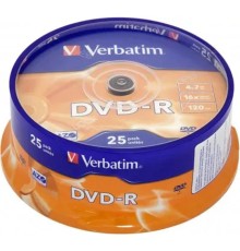Verbatim  Диски DVD-R   4.7Gb 16-х, 25шт, Cake Box (43522)