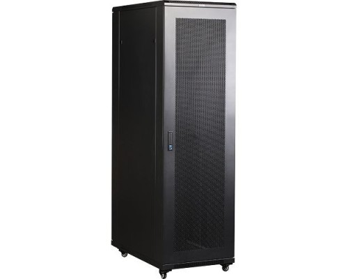 [Монтажное оборудование] Шкаф коммутационный Lanmaster (TWT-CBB-27U-6X6-G1) 27U 600x600мм пер.дв.стекл задн.дв.спл.стал.лист 2-хст. 2 бок.пан. 800кг черный IP20