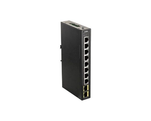 [Сетевое оборудование] D-Link DIS-100G-10S/A2A Промышленный неуправляемый коммутатор с 8 портами 10/100/1000Base-T и 2 портами 1000Base-X SFP