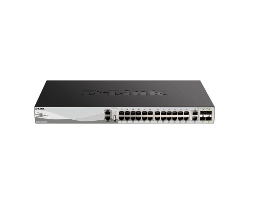 [Сетевое оборудование] D-Link DGS-3130-30TS/B1A PROJ Управляемый L3 стекируемый коммутатор с 24 портами 10/100/1000Base-T, 2 портами 10GBase-T и 4 портами 10GBase-X SFP+