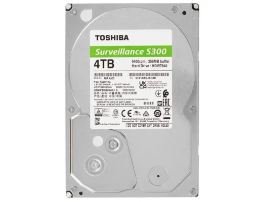 [Жесткий диск] 4TB Toshiba Surveillance S300 (HDWT840UZSVA) {SATA 6.0Gb/s, 5400 rpm, 256Mb buffer, 3.5