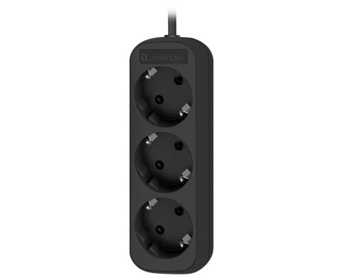 [Сетевые фильтры] Defender Удлинитель M330 3.0 м, 3 розетки, черный [99322],с заземлением 