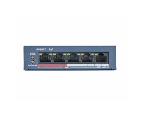 [Коммутаторы] HiWatch DS-S504P(B) 5x100Mb 4PoE+ 35W Коммутатор неуправляемый
