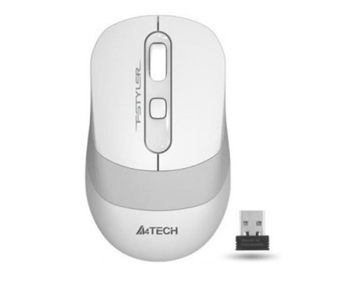 [Мышь] Мышь беспроводная A4Tech Fstyler FG10 , белый/серый , оптическая, 2000dpi , USB, 4 кнопки [1147569]