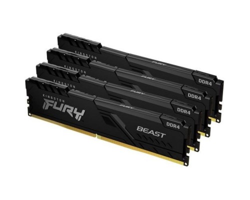 [Модуль памяти] Kingston DRAM 64GB 3600MHz DDR4 CL18 DIMM (Kit of 4) FURY Beast Black KF436C18BBK4/64