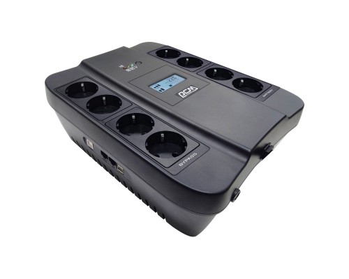 [ИБП] PowerCom Spider SPD-750U LCD USB ИБП {Line-Interactive, 750VA/450W, 8xEURO: 4 с резервным питанием, 4 с фильтрацией, USB/USB-порт зарядки 2.4 А} (1456261)