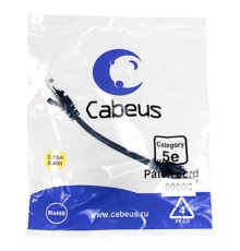 Cabeus PC-UTP-RJ45-Cat.5e-0.15m-BK-LSZH Патч-корд U/UTP, категория 5е, 2xRJ45/8p8c, неэкранированный, черный, LSZH, 0.15м