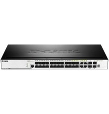 D-Link DGS-3000-28SC/UPS/A1A Управляемый стекируемый коммутатор 2 уровня с 20 портами 100/1000Base-X SFP, 4 комбо-портами 100/1000Base-T/SFP, 4 портами 10GBase-X SFP+, функцией ИБП