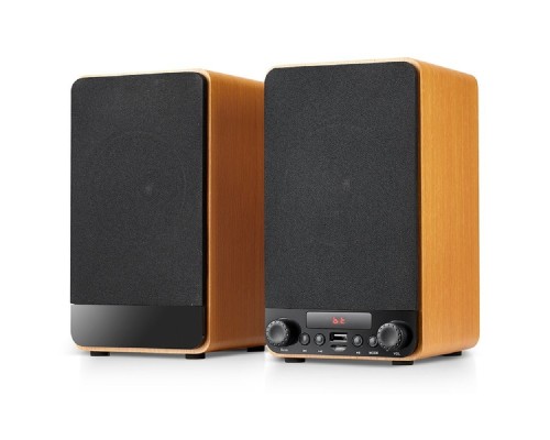 [Колонки] Dialog Jazz AJ-13 BROWN - акустические колонки 2.0, 2*15W RMS, Bluetooth, FM, USB+microSD reader