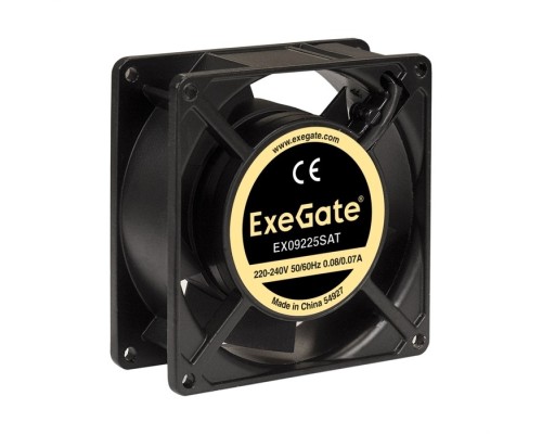 [Вентиляторы] Exegate EX289006RUS Вентилятор 220В ExeGate EX09225SAT (92x92x25 мм, Sleeve bearing (подшипник скольжения), клеммы, 2500RPM, 34dBA)