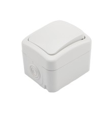 Rexant KR-78-0603	 Переключатель проходной KRANZ Mini OG открытой установки, IP54 белый														