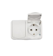 Rexant KR-78-0607 Блок из 2 розеток горизонтальный KRANZ Mini OG открытой установки с заземлением, керамика, IP54 белый	