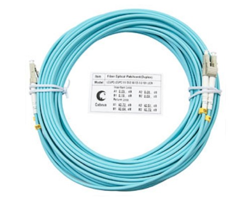 [Cabeus Патч-корды волоконно-оптические, пигтейлы] Cabeus FOP-50-LC-LC-15m Шнур оптический duplex LC-LC 50/125 mm OM3 15м LSZH