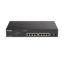 D-Link DGS-1100-10MPV2/A3A Настраиваемый L2 коммутатор с 8 портами 10/100/1000Base-T и 2 портами 1000Base-X SFP (8 портов PoE 802.3af/at, PoE-бюджет 130 Вт)