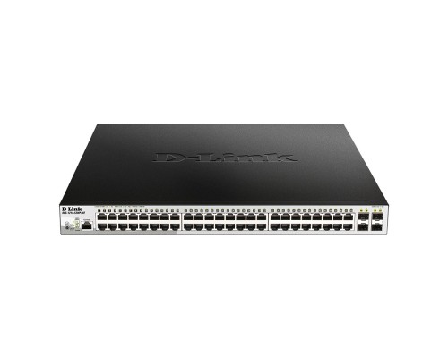[Сетевое оборудование] D-Link DGS-1210-52MP/ME/B2A PROJ Управляемый L2 коммутатор с 48 портами 10/100/1000Base-T и 4 портами 1000Base-X SFP (порты 1-8 PoE 802.3af/at, порты 9-48 PoE 802.3af, PoE-бюджет 370 Вт)