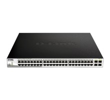 D-Link DGS-1210-52MPP/E2A PROJ Настраиваемый L2 коммутатор с 48 портами 10/100/1000Base-T и 4 портами 1000Base-X SFP (порты 1-48 PoE 802.3af/at, PoE-бюджет 740 Вт) 