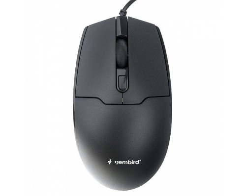 [Мышь] Gembird MOP-430 черный, USB, {проводной, 3кл+колесо-кнопка, 1000/1600 DPI, 1,5 м}
