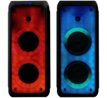 Ginzzu GM-215 {80Вт, LED-дисплей, TWS, 60Гц- 18кГц, USB-flash, microSD-card, FM-радио, пульт ДУ, батарея 7,4В/5400мАч}