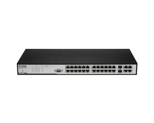 [Сетевое оборудование] D-Link DES-3028_RFB/A2 Восстановленный в производственных условиях управляемый L2 коммутатор с 24 портами 10/100Base-TX, 2 портами 1000BASE-T и 2 комбо-портами 1000BASE-T/SFP.