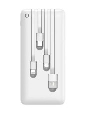 Perfeo Powerbank ABSOLUTE 10000mah In Micro usb,USB /Out USB,Micro usb,Type-C,Lightning, 2.1А/ White (PF_B4879)