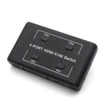 ORIENT HS41, HDMI KVM переключатель на 4 устройства, порты HDM + 2xUSB (клавиатура+мышь), поддержка 4K@30Hz, кнопка переключения на проводе 1.2 м, не требуется внешнее питание (31067)
