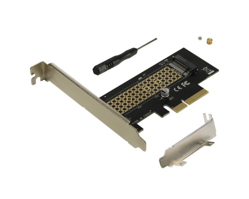 [переходник] ORIENT C300E, Переходник PCI-E 4x->M.2 M-key NVMe SSD, тип 2230/2242/2260/2280, планки крепления в комплекте (31100)