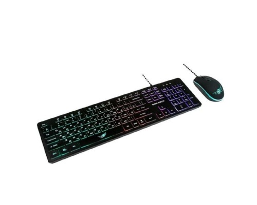[Клавиатура] Dialog Проводной игровой набор KMGK-1707U BLACK Gan-Kata - клавиатура + опт. мышь с RGB подсветкой