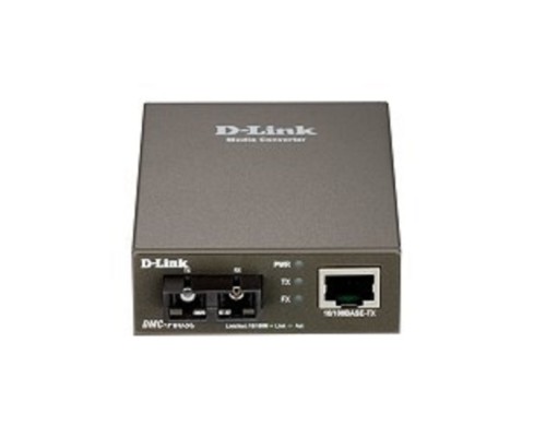 [Сетевое оборудование] D-Link DMC-F60SC/B1A Медиаконвертер с 1 портом 10/100Base-TX и 1 портом 100Base-FX с разъемом SC для одномодового оптического кабеля (до 60 км) 