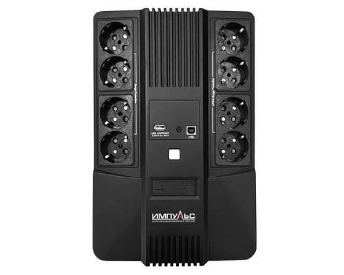 [Импульс] Импульс ИБП МАСТЕР 800 {800/480 ВА/Вт, LED, USB, RJ11/RJ45, CHRG USB, SCHUKOx8} {MT80107}