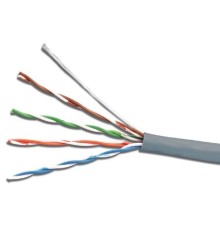 Exegate EX289281RUS Кабель ExeGate UTP4-C5e-CU-S25-IN-LSZH-GR-305 UTP 4 пары кат.5e медь, 25AWG, LSZH, бухта 305м, серый