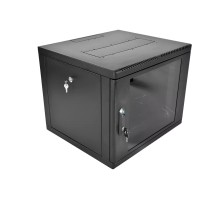 ЦМО Шкаф телекоммуникационный настенный разборный 9U (600 х 520), съемные стенки, дверь стекло, черный(ШРН-М-9.500-9005)