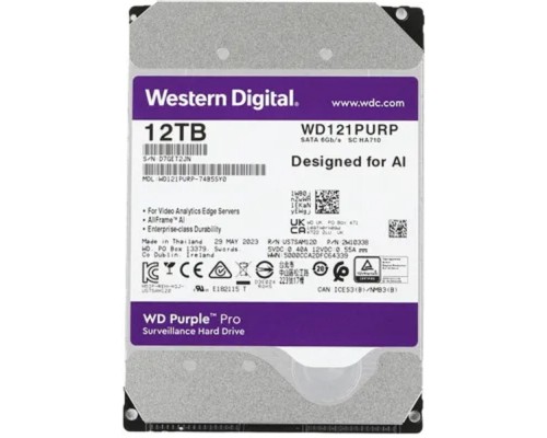 [Жесткий диск] 12TB WD Purple Pro (WD121PURP) {Serial ATA III, 7200- rpm, 256Mb, 3.5