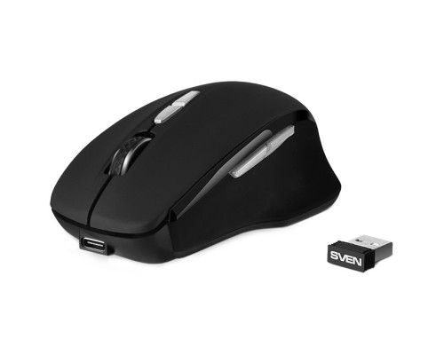 [Мышь] Беспроводная мышь Sven RX-590SW чрн. (бесш. кл., Bluetooth, 2,4GHz, 6+1кл., ST, 800-1600DPI, блист.)