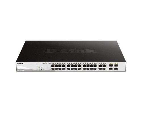 [Сетевое оборудование] D-Link DGS-1210-28MP/F3A Настраиваемый L2 коммутатор с 24 портами 10/100/1000Base-T и 4 комбо-портами 100/1000Base-T/SFP (24 порта PoE 802.3af/at, PoE-бюджет 370 Вт) 