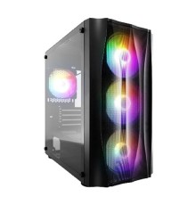 1STPLAYER Корпус FIREBASE X3-M Black / mATX, TG / 4x120mm LED fans inc. / X3-M-BK-4F1