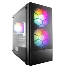 1STPLAYER Корпус FIREBASE X4-M Black / mATX, TG / 1x120mm & 2x140mm LED fans inc. / X4-M-BK-2F1P-1F1