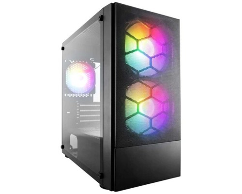 [Корпус] 1STPLAYER Корпус FIREBASE X4-M Black / mATX, TG / 1x120mm & 2x140mm LED fans inc. / X4-M-BK-2F1P-1F1