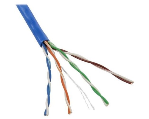 [Кабель] 5bites Кабель US5505-100A-BL витая пара UTP / SOLID / 5E / 24AWG / CCA / PVC / BLUE / 100M